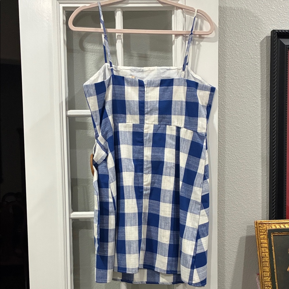 Altar'd State Blue and White Plaid Dress size medium - Picture 7 of 9